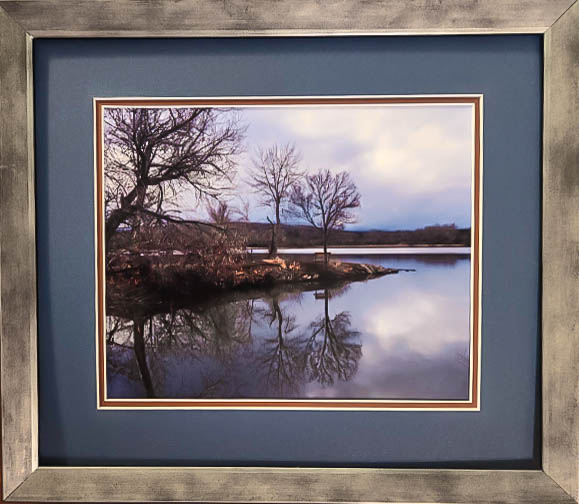 Calm lake in early winter